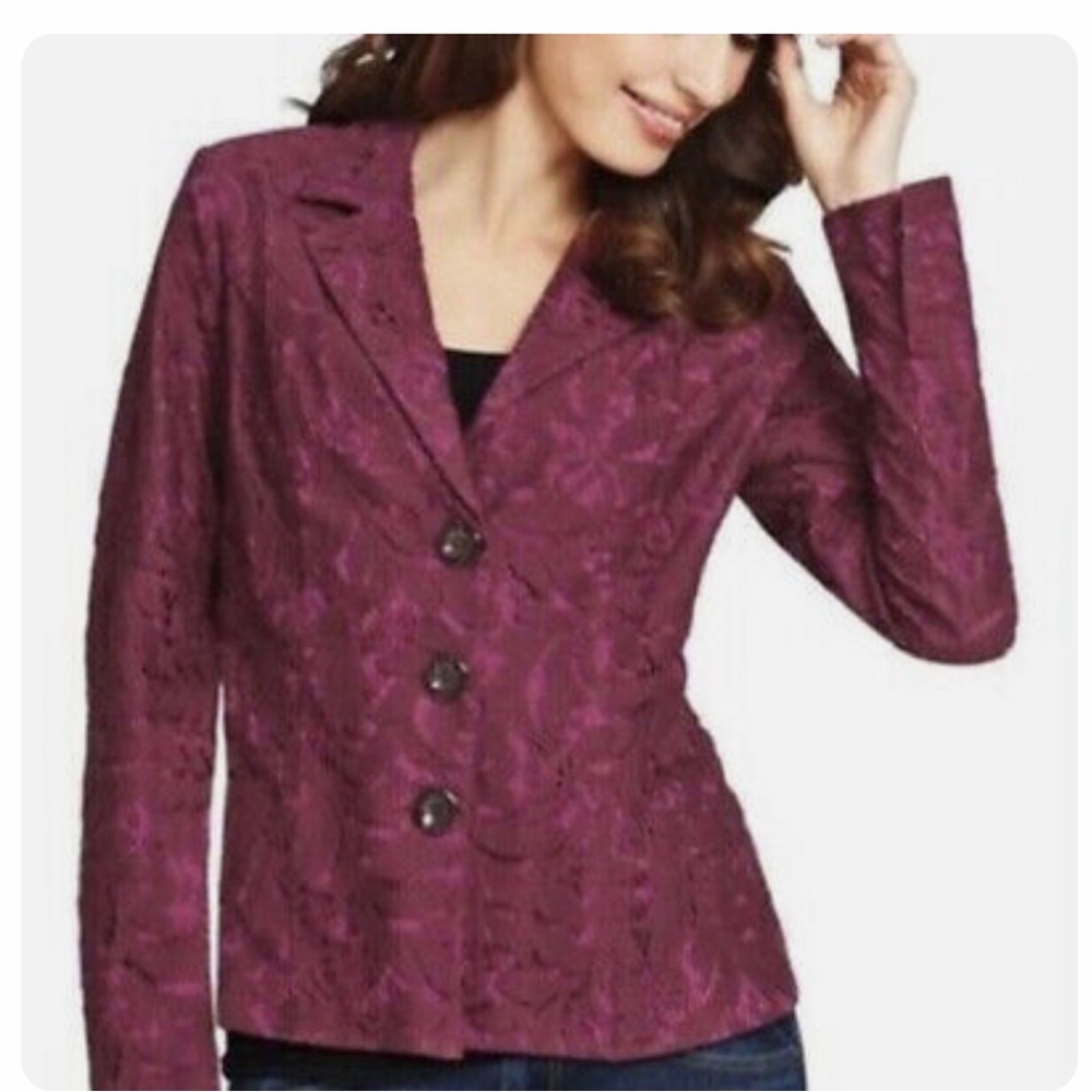 CAbi Plum Textured Blazer Jacket